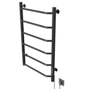 Полотенцесушитель MIXLINE MIRA 80х50 (таймер, 253 Вт, 6 перекладин) электрический ЧЕРНЫЙ