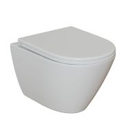 Унитаз подвесной безободковый WAVE WEST Tornado3.0 сид. дюропласт, м/л, быстр, БЕЛЫЙ глянец (L)