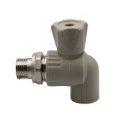 Кран полипропиленовый шаровый ф 20мм с американой 1/2