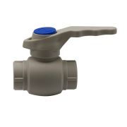 Кран пластиковый шаровый ф 20мм серый