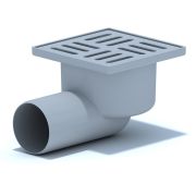 Трап 50 с горизонтальным спуском, не регулируемая решетка 100х100 пластиковая АНИ пласт TA5104