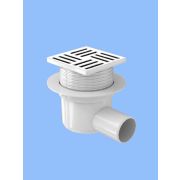 Трап 50 с горизонтальным спуском, регулируемая решетка 100х100 пластиковая АНИ пласт TA5604