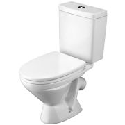 Унитаз напольный Лига белый (кос. вып., нижн. подвод.,2-кн. арм, сид. дюро) Santek