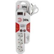 Сетевой фильтр Эра USF-5es-1.5m-W 5гнезд 1,5м зазем. выкл.(белый)