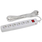 Сетевой фильтр Эра SF-6es-2m-W 6гнезд 2м зазем. выкл.(белый)