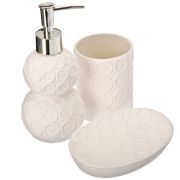 Набор д/ванной 3 пр., керамика, "Круги", белый VETTA