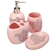 Набор для ванной 4 пр., керамика, фактурный