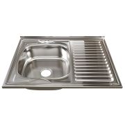 Мойка накладная MIXLINE  600х800 левая толщ. 0,6мм 3 1/2 выпуск