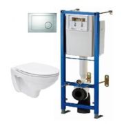 Инсталляция+унитаз DELFI 5в1 NEW (ун/подв, т/пл.м/лифт, LEON NEW, кн.Geom мат) (Cersanit)