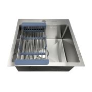 Мойка врезная 50х50 толщина 3,0х0,8мм FABIA PROFI глубина 20+сифон+корзина