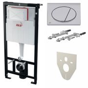 Инсталляция для унитаза ALCAPLAST AM101/1120+кнопка M071+звукоизоляц. плита