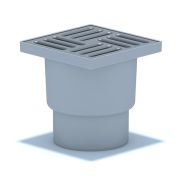 Трап 110 с вертикальным спуском, не регулируемая решетка 150х150 нержавеющая АНИ пласт TA1212
