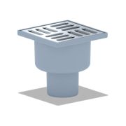 Трап 50 с вертикальным спуском,не регулируемая решетка 100х100 нержавеющая АНИ пласт TA5202
