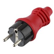 Вилка прямая с з\к 16А  V6(R) IP44 каучук красная !