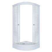 Душевое ограждение 100х100 полукруг А низ поддон Полосы, Triton