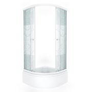 Душевое ограждение 90х90 полукруг В сред поддон Узоры, Triton