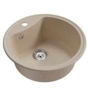 Мойкa ML-GM09 круглая, бежевая (328), 510мм (глуб. чаши 190)