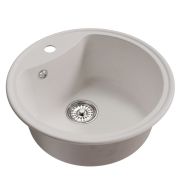 Мойкa ML-GM09 круглая, ультра-белая  (341), 510 мм (глуб. чаши 190)