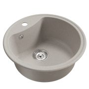 Мойкa ML-GM09 круглая, серая (310), 510мм (глуб. чаши 190)