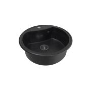 Мойкa ML-GM09 круглая, черная (308), 490мм (глуб. чаши 185)