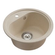 Мойкa ML-GM10 круглая, бежевая (328), 440мм (глуб. чаши 180)