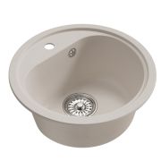 Мойкa ML-GM10 круглая, белая (331), 440мм (глуб. чаши 180)