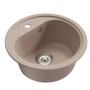 Мойкa ML-GM10 круглая, песочная (302), 440мм (глуб. чаши 180)