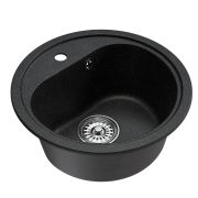 Мойкa ML-GM10 круглая, черная (308), 440мм (глуб. чаши 180)