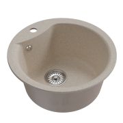 Мойкa ML-GM12 круглая, бежевая (328), 480мм (глуб. чаши 210)