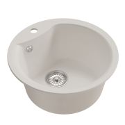 Мойкa ML-GM12 круглая, ультра-белая (341), 480мм (глуб. чаши 210)