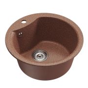 Мойкa ML-GM12 круглая, терракотовая (307), 480мм (глуб. чаши 210)