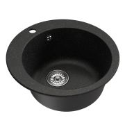 Мойкa ML-GM13 круглая, черная (308), 495мм (глуб. чаши 200)