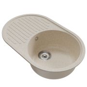Мойка ML-GM16 овальная с крылом, бежевая (328), 730*465*180мм