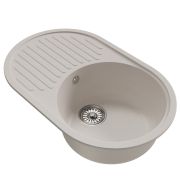 Мойка ML-GM16 овальная с крылом, белая (331), 730*460*180мм