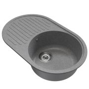 Мойка ML-GM16 овальная с крылом, графит (342), 730*460*180мм
