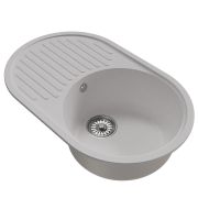 Мойка ML-GM16 овальная с крылом, ультра-белая (341), 730*460*180мм