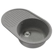 Мойка ML-GM16 овальная с крылом, темно-серая (309), 730*460*180мм