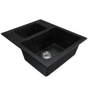 Мойка ML-GM21 двухчашевая, черная (308), 600*500*190мм