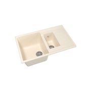 Мойка ML-GM22 двухчашевая с крылом, бежевая (328), 770*495*195мм