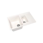 Мойка ML-GM22 двухчашевая с крылом, белая (331), 770*495*195мм