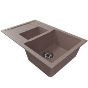 Мойка ML-GM22 двухчашевая с крылом, песочная (302), 770*500*195мм