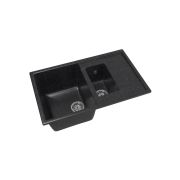 Мойка ML-GM22 двухчашевая с крылом, черная (308), 770*495*195мм
