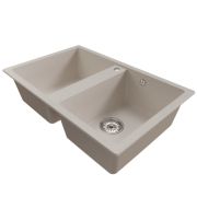 Мойка ML-GM23 двухчашевая, белая (331), 770*500*190мм