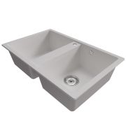 Мойка ML-GM23 двухчашевая, ультра-белая (341), 770*500*190мм