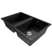 Мойка ML-GM23 двухчашевая, ультра-черный (344), 770*500*190мм