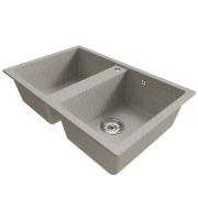 Мойка ML-GM23 двухчашевая, серая (310), 770*500*190мм