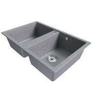 Мойка ML-GM23 двухчашевая, темно-серая (309), 770*500*190мм