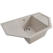 Мойка ML-GM24 угловая с крылом, белая (331), 790*490*200мм