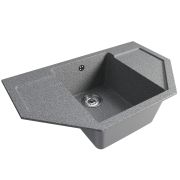 Мойка ML-GM24 угловая с крылом, темно-серая (309), 790*490*200мм