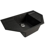 Мойка ML-GM24 угловая с крылом, черная (308), 790*490*200мм